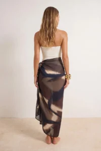 TRENDYOLMİLLA Abstract Patterned Weaving Maxi Beach Pareo - Image 5