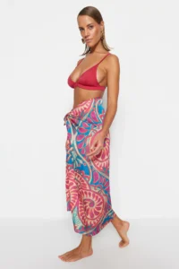 TRENDYOLMİLLA Ethnic Patterned Weaving Maxi Beach Pareo - Image 2