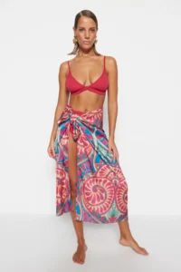 TRENDYOLMİLLA Ethnic Patterned Weaving Maxi Beach Pareo - Image 3