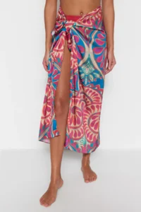 TRENDYOLMİLLA Ethnic Patterned Weaving Maxi Beach Pareo - Image 4