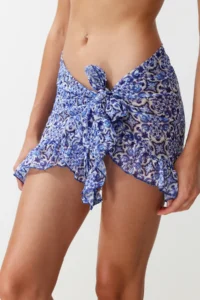 TRENDYOLMİLLA Tile Patterned Weaving Frilly Beach Mini Pareo - Image 4