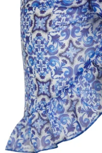 TRENDYOLMİLLA Tile Patterned Weaving Frilly Beach Mini Pareo - Image 7