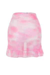 TRENDYOLMİLLA Batik Patterned Weaving Frilly Beach Mini Pareo - Image 9