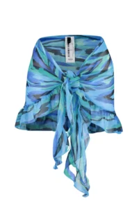 TRENDYOLMİLLA Abstract Patterned Weaving Frilly Beach Mini Pareo - Image 7