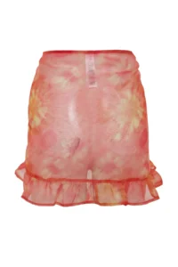 TRENDYOLMİLLA Orange Batik Weaving Frilly Beach Mini Pareo - Image 8