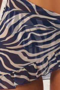 TRENDYOLMİLLA Zebra Patterned Weaving Frilly Beach Mini Pareo - Image 3