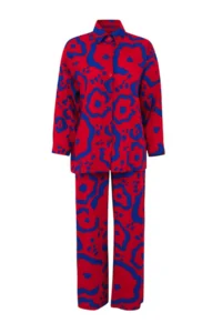 TRENDYOLMİLLA Abstract Patterned Patterned Weaving Shirt Pants Beach Set - Image 5