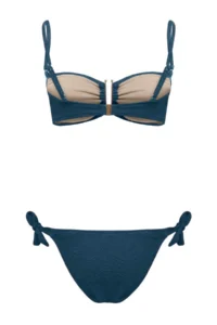 TRENDYOLMİLLA Petrol textured with accessories Strapless Covered brazilian Regular Waist Bikini Set - Image 5