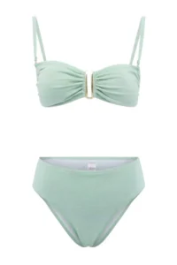 TRENDYOLMİLLA MINT Simli with accessories Strapless Covered Regular High Waist Bikini Set - Image 4