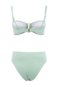 TRENDYOLMİLLA MINT Simli with accessories Strapless Covered Regular High Waist Bikini Set - Image 5