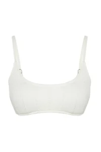 TRENDYOLMİLLA Ecru textured bralette Covered Bikini Top - Image 6