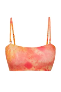 TRENDYOLMİLLA Batik Patterned Strapless Covered Bikini Top - Image 5