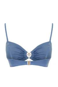 TRENDYOLMİLLA Mavi Strapless Covered Casting Bikini Top - Image 8