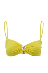 TRENDYOLMİLLA Yellow Strapless Covered Casting Bikini Top - Image 4