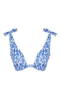 TRENDYOLMİLLA Ethnic Patterned Knotted Triangle Covered Bikini Top - Image 6