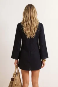 TRENDYOLMİLLA Black Weaving Casting with accessories Beach Mini Dress - Image 4
