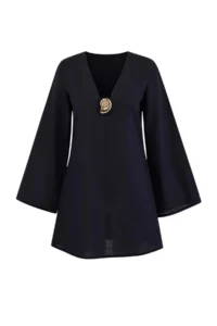 TRENDYOLMİLLA Black Weaving Casting with accessories Beach Mini Dress - Image 5
