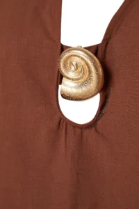 TRENDYOLMİLLA Brown Weaving Casting with accessories Beach Mini Dress - Image 9