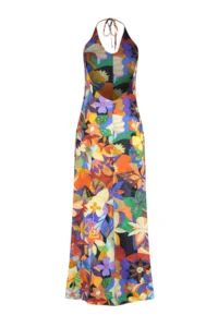 TRENDYOLMİLLA flower patterned Weaving Low-cut back Maxi Beach Dress - Image 8