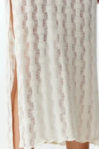 TRENDYOLMİLLA Beige Knitting slit Maxi Beach Dress - Image 5