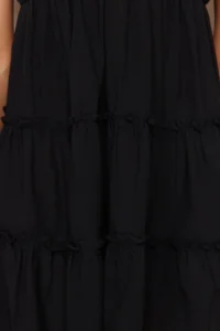TRENDYOLMİLLA beachwear 100% Cotton Black Weaving with flywheel Mini Dress - Image 5
