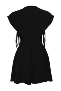 TRENDYOLMİLLA Black Mini Weaving Cut Out Detailed linen blended Beach Dress - Image 9