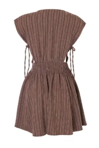 TRENDYOLMİLLA Brown Weaving Cut Out Detailed Beach Mini Dress - Image 5