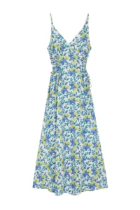 TRENDYOLMİLLA flower patterned Weaving Binding Detailed Maxi Beach Dress - Image 6