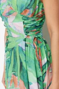 TRENDYOLMİLLA Tropical Patterned Weaving Binding Detailed Maxi Beach Dress - Image 5