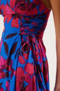 TRENDYOLMİLLA flower patterned Weaving Binding Detailed Maxi Beach Dress - Image 4