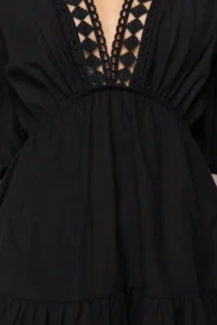 TRENDYOLMİLLA beachwear 100% Cotton Black Weaving Lace Mini Dress - Image 6