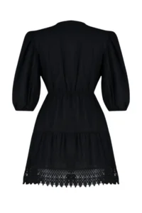 TRENDYOLMİLLA beachwear 100% Cotton Black Weaving Lace Mini Dress - Image 9