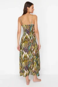 TRENDYOLMİLLA Abstract Patterned Weaving Cut Out Detailed Maxi Beach Dress - Image 7