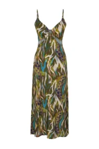 TRENDYOLMİLLA Abstract Patterned Weaving Cut Out Detailed Maxi Beach Dress - Image 8