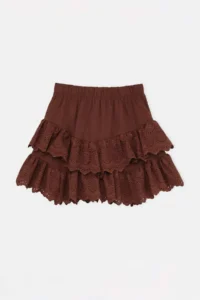 TRENDYOLMİLLA Brown Weaving Embroidered Beach Mini Skirt - Image 5