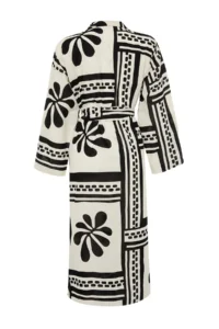 TRENDYOLMİLLA beachwear 100% Cotton flower patterned Weaving Belted Maxi Kimono&Kaftan - Image 8