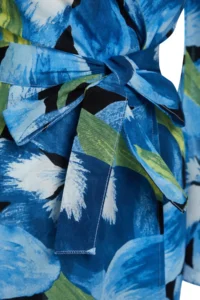 TRENDYOLMİLLA beachwear 100% Cotton flower patterned Weaving Belted Maxi Kimono&Kaftan - Image 8