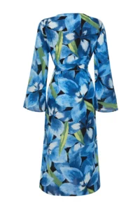TRENDYOLMİLLA beachwear 100% Cotton flower patterned Weaving Belted Maxi Kimono&Kaftan - Image 9