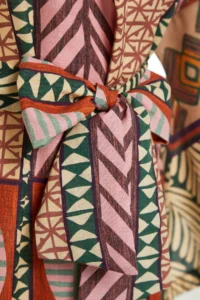 TRENDYOLMİLLA Ethnic Patterned Weaving Maxi Beach Belted Kimono&Kaftan - Image 7