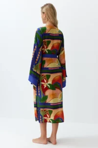TRENDYOLMİLLA Abstract Patterned Weaving Maxi Beach Belted Kimono&Kaftan - Image 6