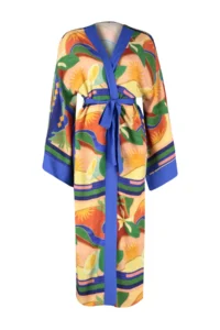 TRENDYOLMİLLA Abstract Patterned Weaving Maxi Beach Belted Kimono&Kaftan - Image 7