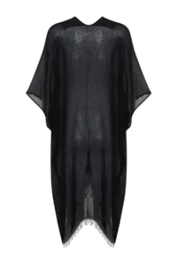 TRENDYOLMİLLA Black Weaving Tassel Midi Beach Kimono&Kaftan - Image 7