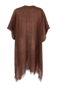 TRENDYOLMİLLA Brown Weaving Tassel Midi Beach Kimono&Kaftan - Image 7