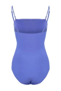 TRENDYOLMİLLA Saks Blue Shaping Strapless Covered hipster Basic Swimsuit - Image 6
