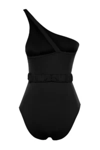 TRENDYOLMİLLA Black Casting with accessories One Shoulder Covered Regular Swimsuit - Image 8