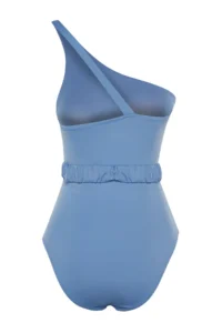 TRENDYOLMİLLA Mavi Döküm with accessories One Shoulder Covered Regular Swimsuit - Image 10