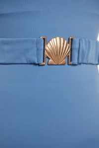 TRENDYOLMİLLA Mavi Döküm with accessories One Shoulder Covered Regular Swimsuit - Image 9