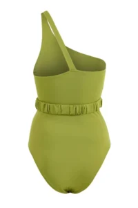 TRENDYOLMİLLA Green Casting with accessories One Shoulder Covered Regular Swimsuit - Image 6