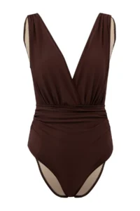 TRENDYOLMİLLA Brown Covered Draped Regular Chlorine&Water Resistant LONG Lasting LYCRA® Swimsuit - Image 4