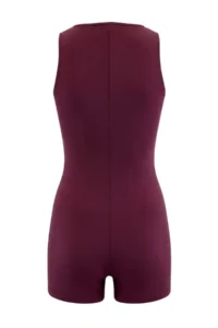 TRENDYOLMİLLA Plum Zippered Surfer Covered Basic Shorts Swimsuit - Image 5